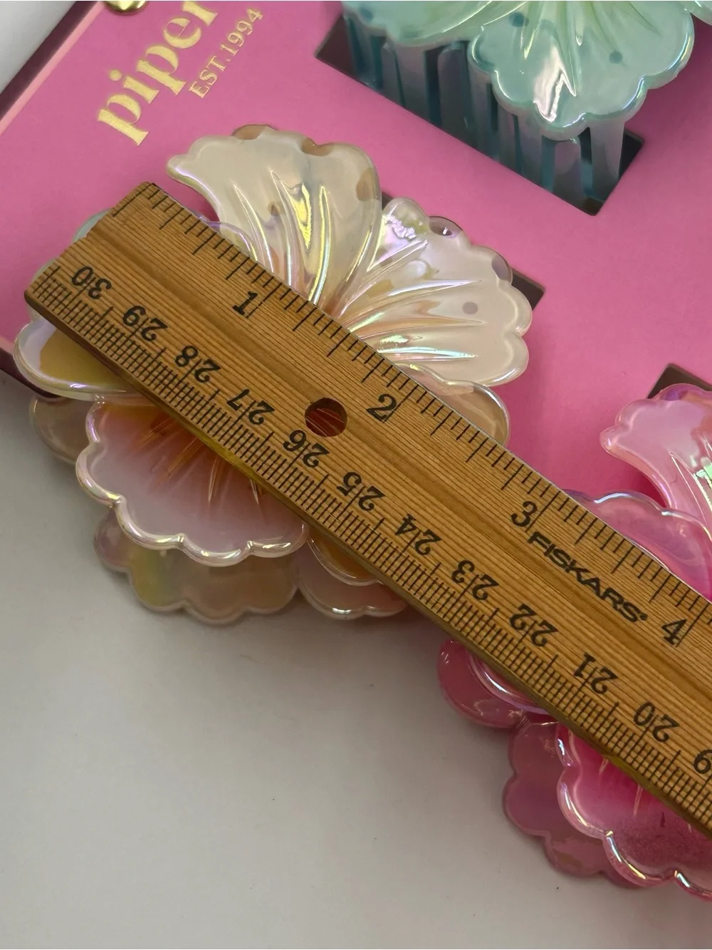 Plumeria flower Hawaii iridescent claw hair clips set of 4 New